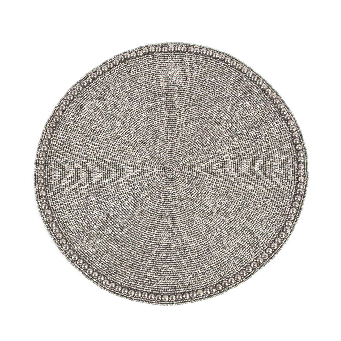 Fennco Styles Goa Glass Beaded 15-inch Round Placemat - 1-Piece