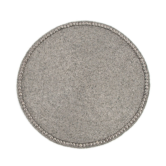 Fennco Styles Goa Glass Beaded 15-inch Round Placemat - 1-Piece