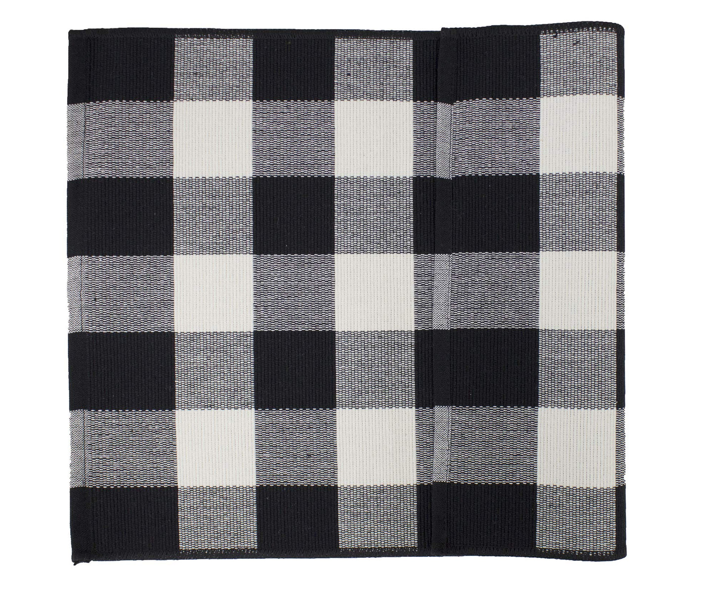 Fennco Styles Rustic Collection Buffalo Check with Rolled Hem Edge Table Runner