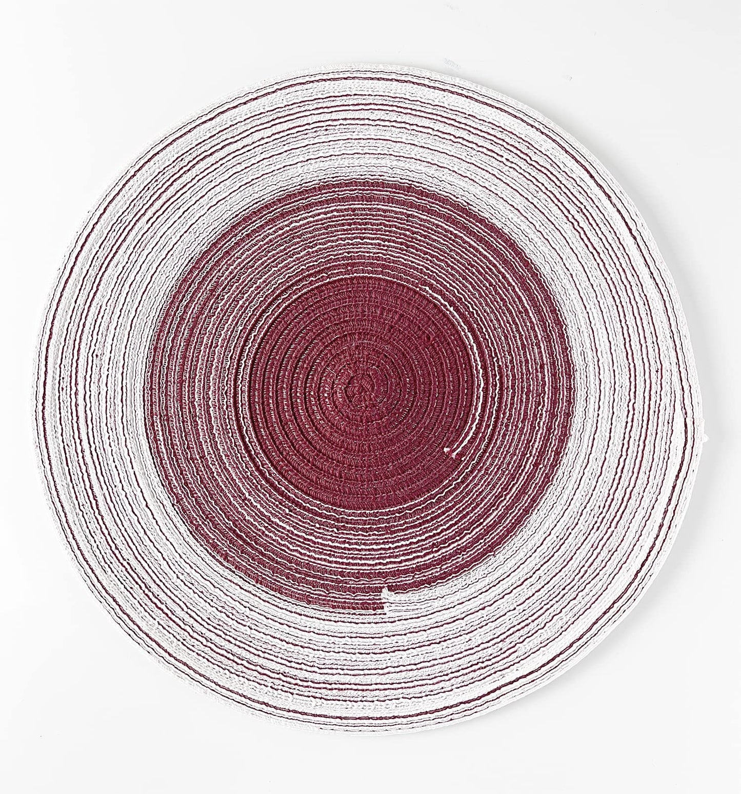 Fennco Styles Handmade Gradient Textured Ramie Placemats 14" Round, Set of 4 – Braided Table Mats Heat Resistant Insulation for Home Décor, Dining Table, Everyday Use, Banquets, Special Events