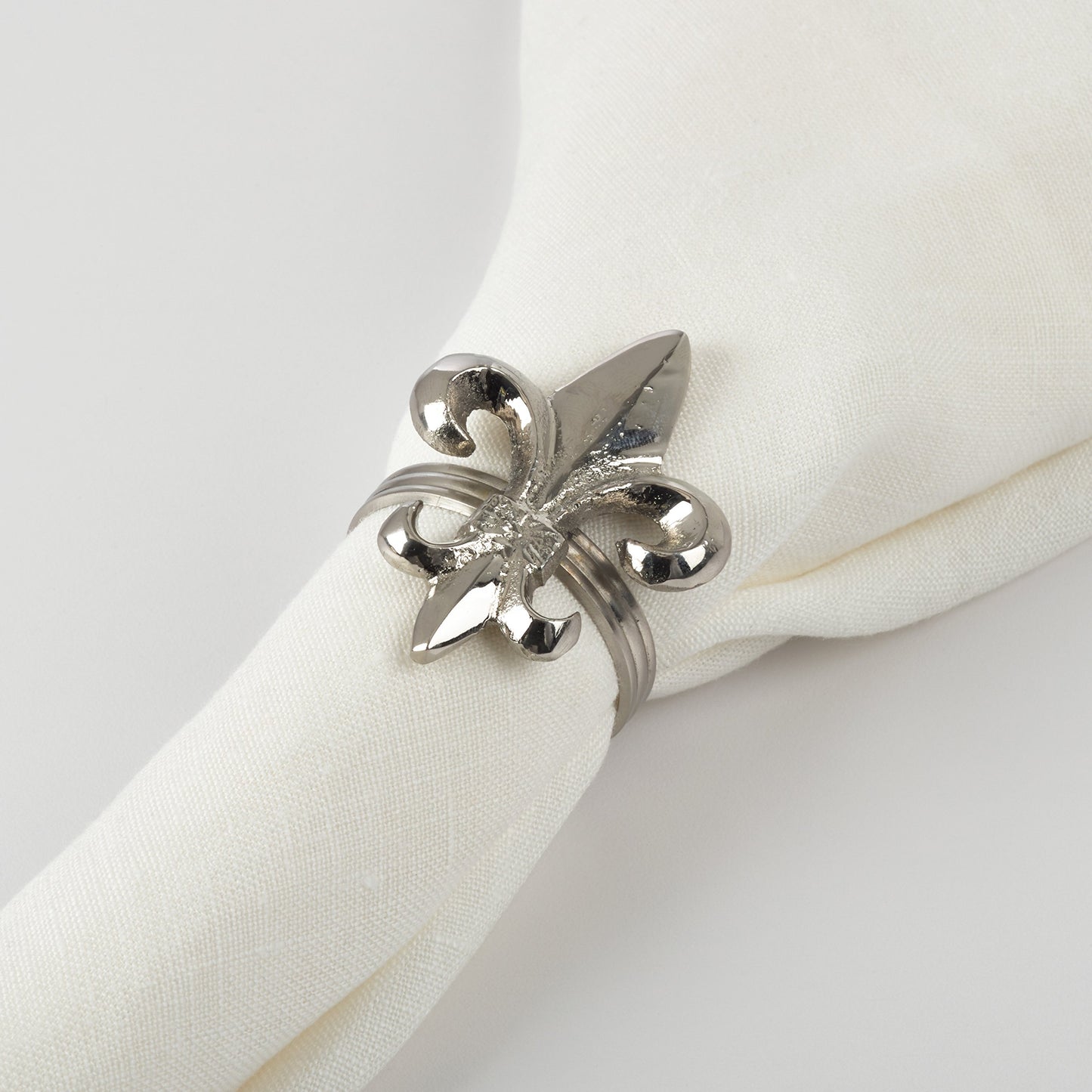 Fennco Styles Collection Fleur De Lis Design Napkin Ring - Set of 4