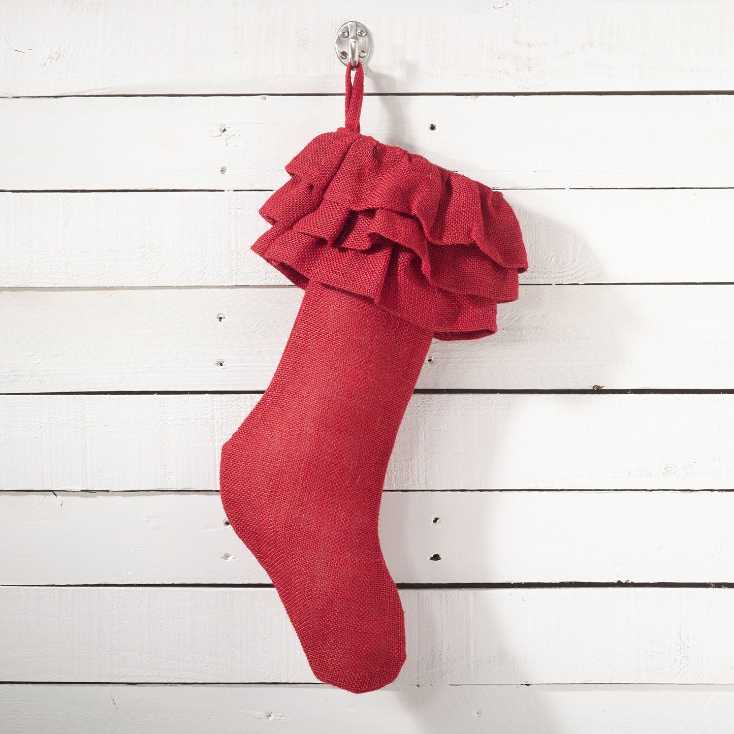 Fennco Styles Ruffled Design Christmas Tree Skirt - Jute Holiday Décor Tree Skirt for Home, Christmas Tree, Winter Festivals, Office, School Décor