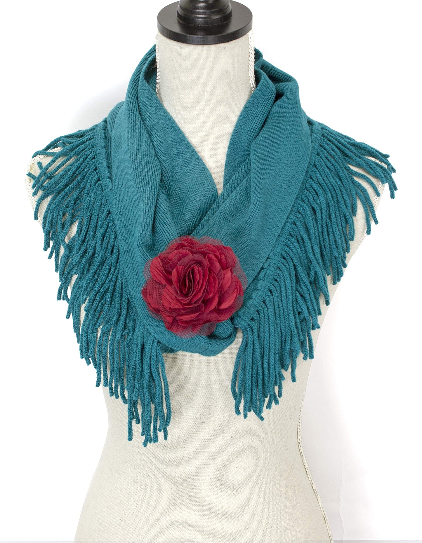 stylesilove Knitted Lightweight Infinity Fringe Women Fashion Scarf - 3 Colors