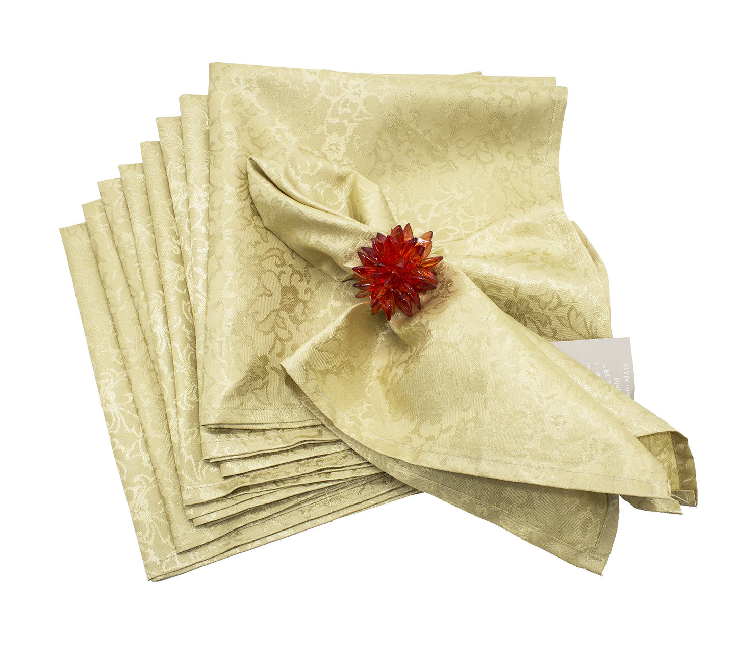 Fennco Styles Holly Ribbon Holiday Christmas Sheer Tablecloth - Gold Satin Border and Tassels Table Cover for Family Dinner, Banquets, Special Events and Home Decor