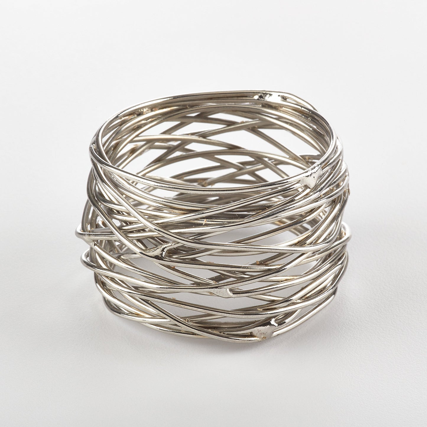 Fennco Styles Metal Design Napkin Rings - Sold Per 4 (Silver)