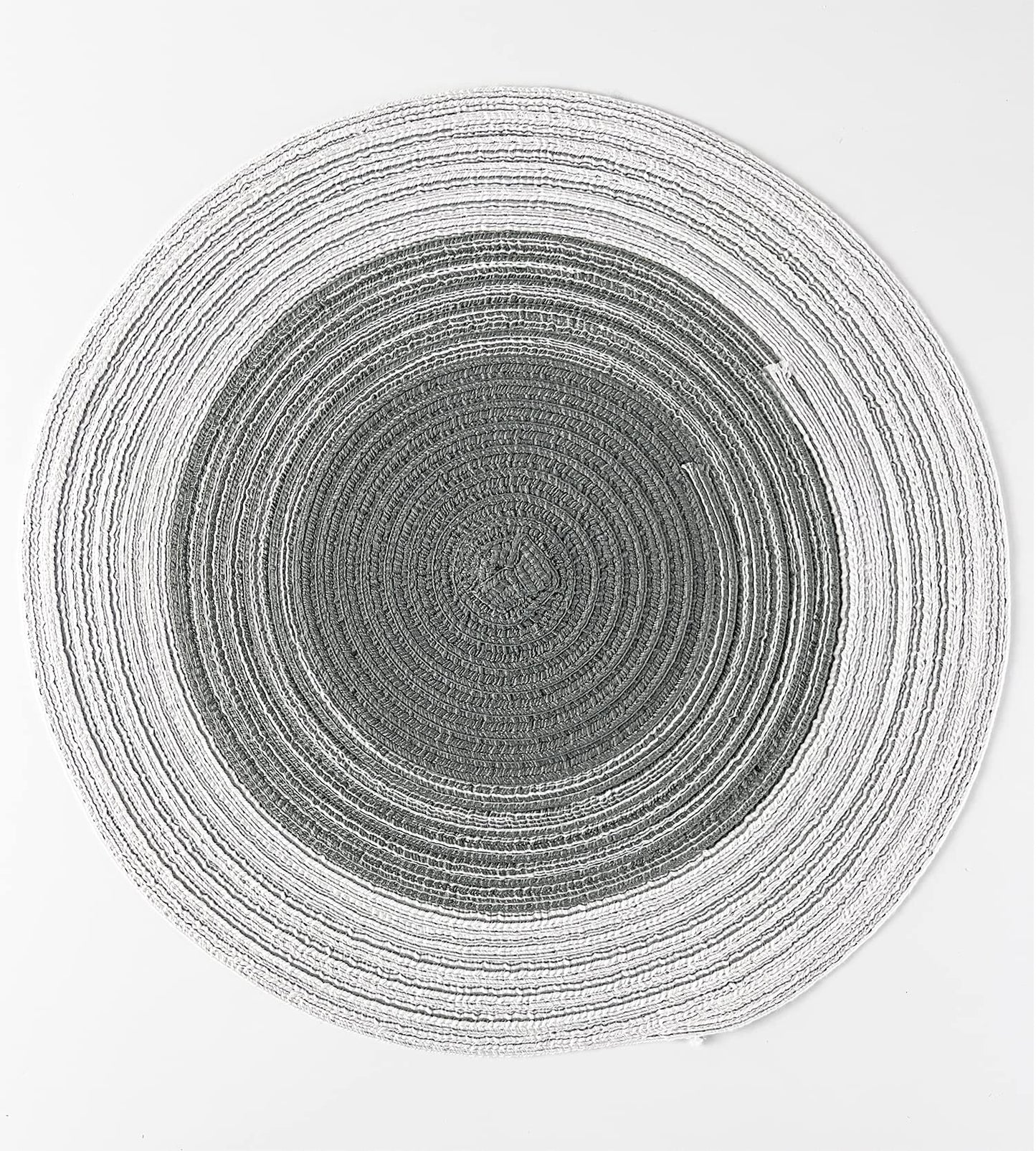 Fennco Styles Handmade Gradient Textured Ramie Placemats 14" Round, Set of 4 – Braided Table Mats Heat Resistant Insulation for Home Décor, Dining Table, Everyday Use, Banquets, Special Events