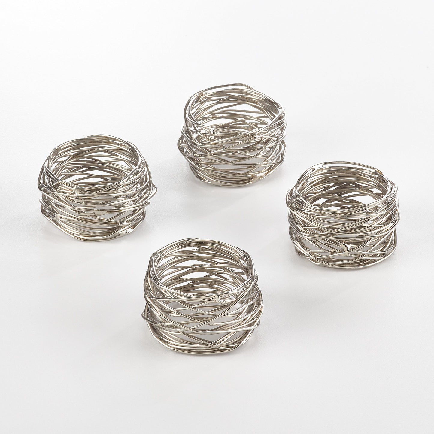 Fennco Styles Metal Design Napkin Rings - Sold Per 4 (Silver)