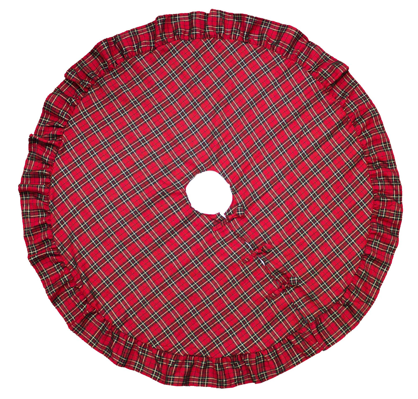 Fennco Styles Holiday Tartan Plaid Dazzle Christmas Decorative Tree Skirt