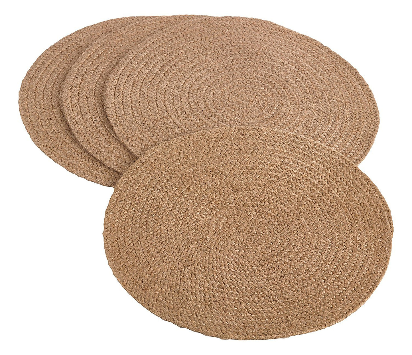 Fennco Styles Jute Natural Design 15-inch Round Placemat - Set of 4