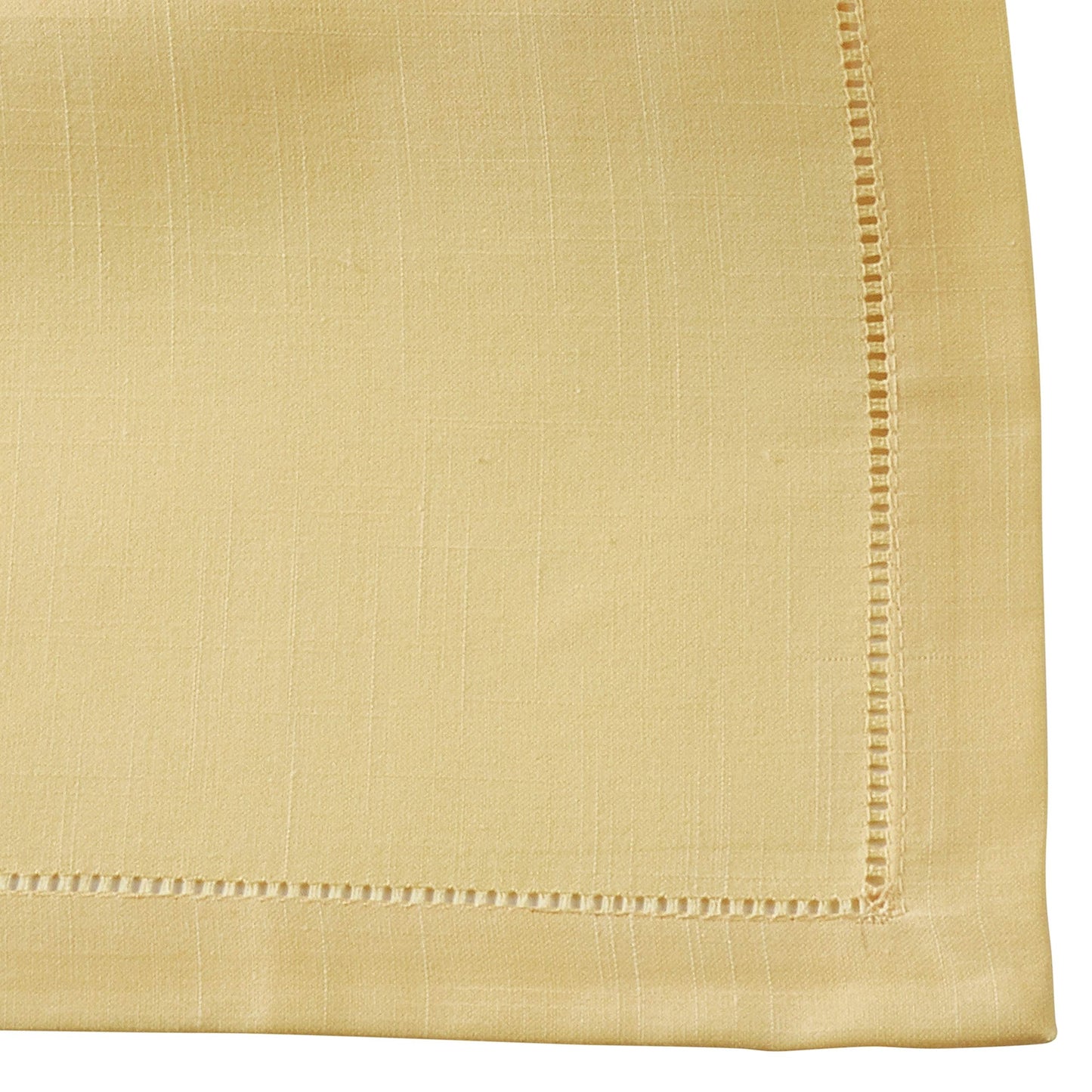 Fennco Styles Rochester Collection Contemporary Hemstitched Polyester 14 x 20 Table Placemats for Dining Table, Banquet, Wedding, Family Dinner, Yellow, Set of 4