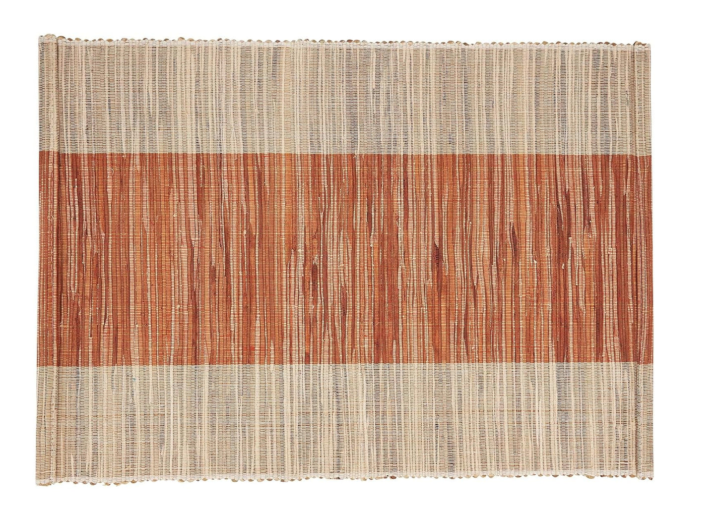 Fennco Styles Modern Water Hyacinth Banded Placemats 14 x 19 Inch, Set of 4 - Shimmering Table Mats for Home Décor, Dining Table, Banquets, Holiday and Special Events