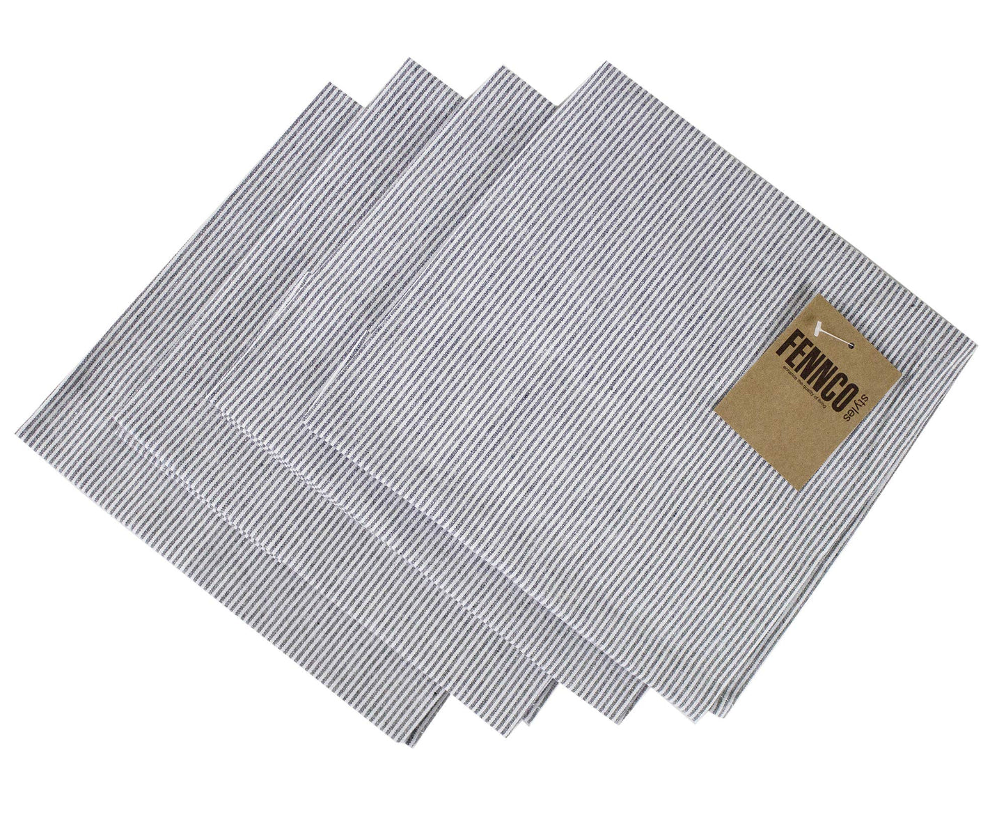 Fennco Styles Farmhouse Neutral Striped 100% Pure Cotton Tablecloth - Yellow Tablecloth for Everyday Use, Banquets, Family Gathering, Special Events and Home Décor