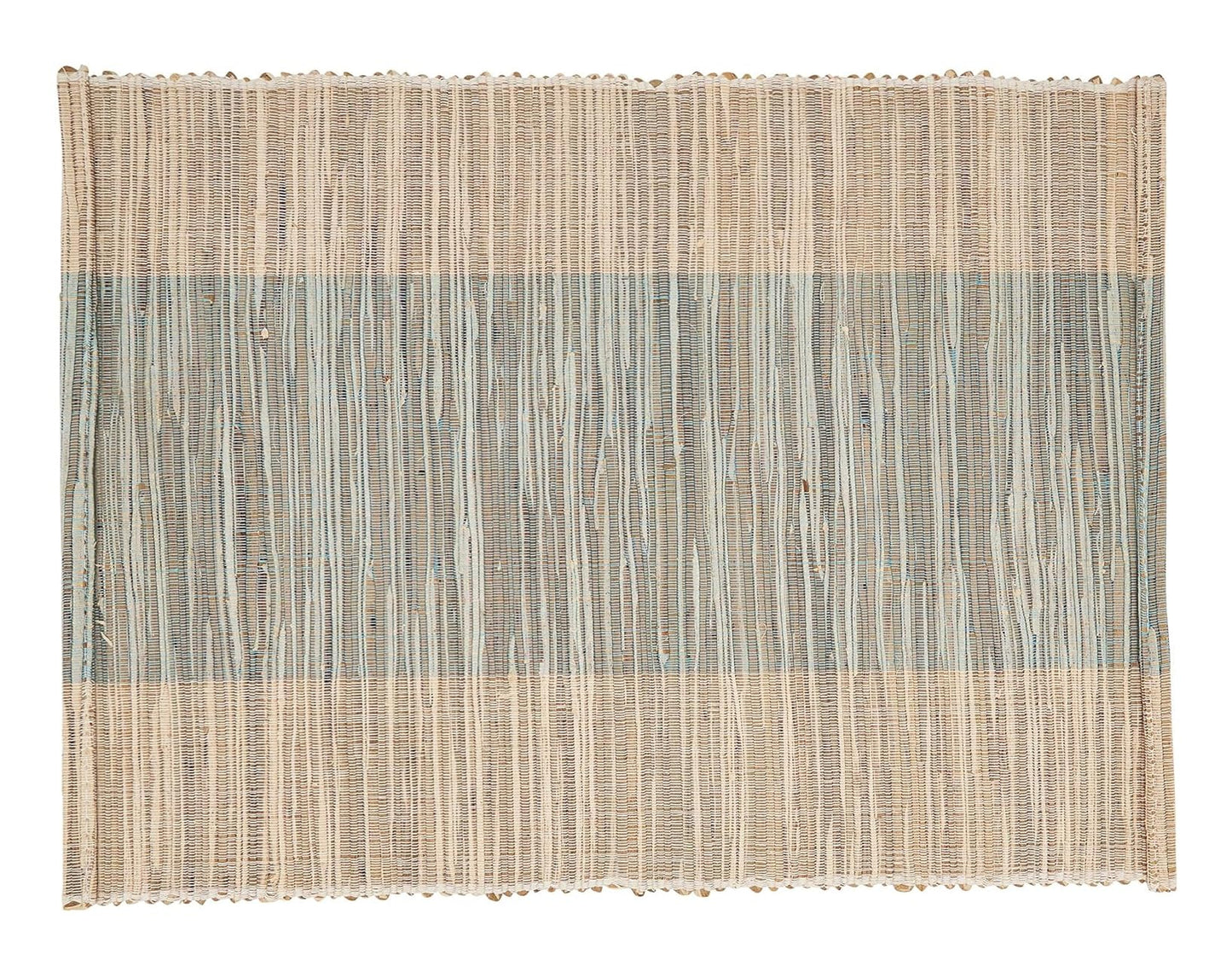 Fennco Styles Modern Water Hyacinth Banded Placemats 14 x 19 Inch, Set of 4 - Shimmering Table Mats for Home Décor, Dining Table, Banquets, Holiday and Special Events