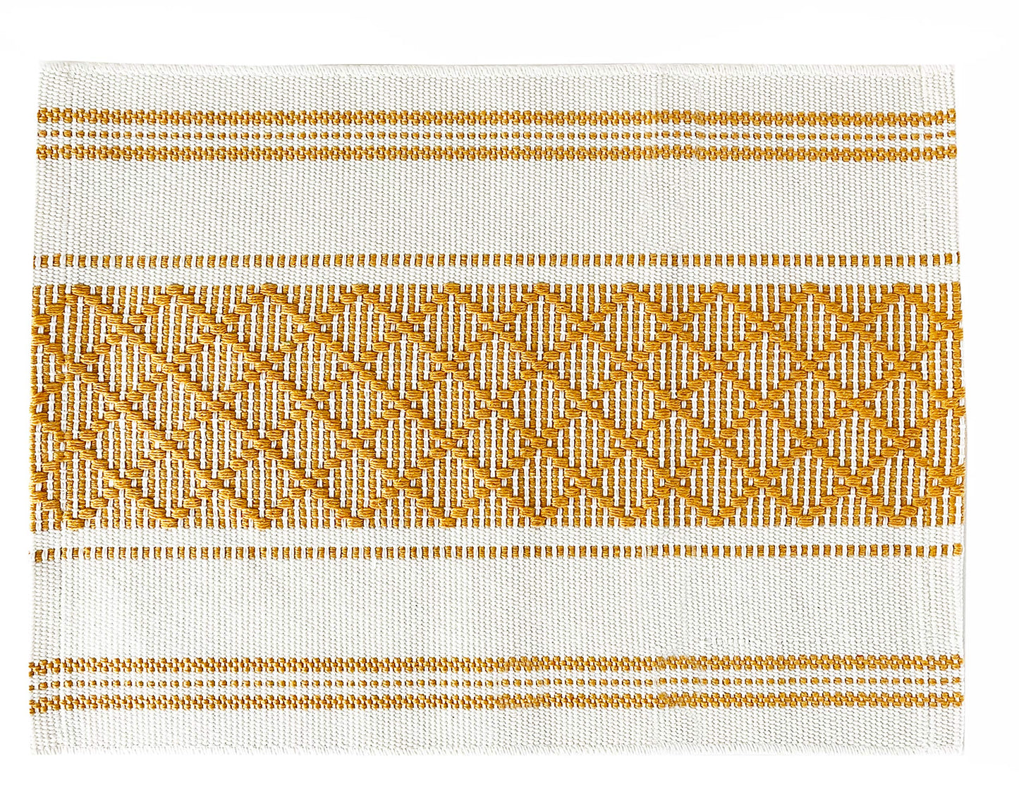 Fennco Styles Diamond Stitch Design Cotton Blend Placemats 14" W x 19" L, Set of 4 - Black Geometric Woven Table Mats for Boho Décor, Home, Dining Table, Banquets, Family Gatherings, Special Occasion