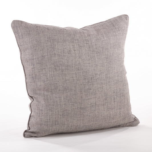Fennco Styles Home Décor Piped Edge Denier 100% Linen Duck Filled Throw Pillow 20" W X 20" L, Natural Color