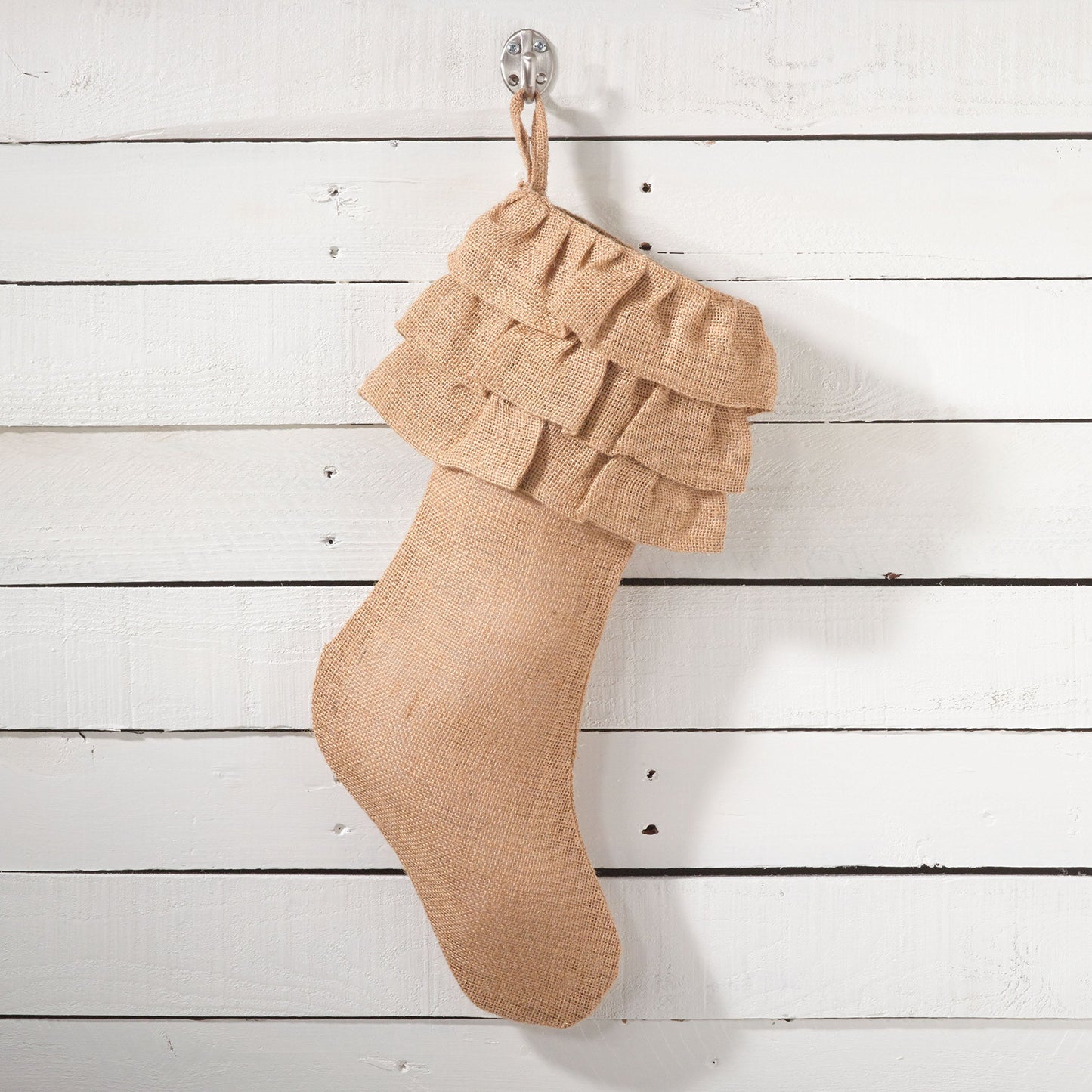 Fennco Styles Ruffled Design Christmas Tree Skirt - Jute Holiday Décor Tree Skirt for Home, Christmas Tree, Winter Festivals, Office, School Décor
