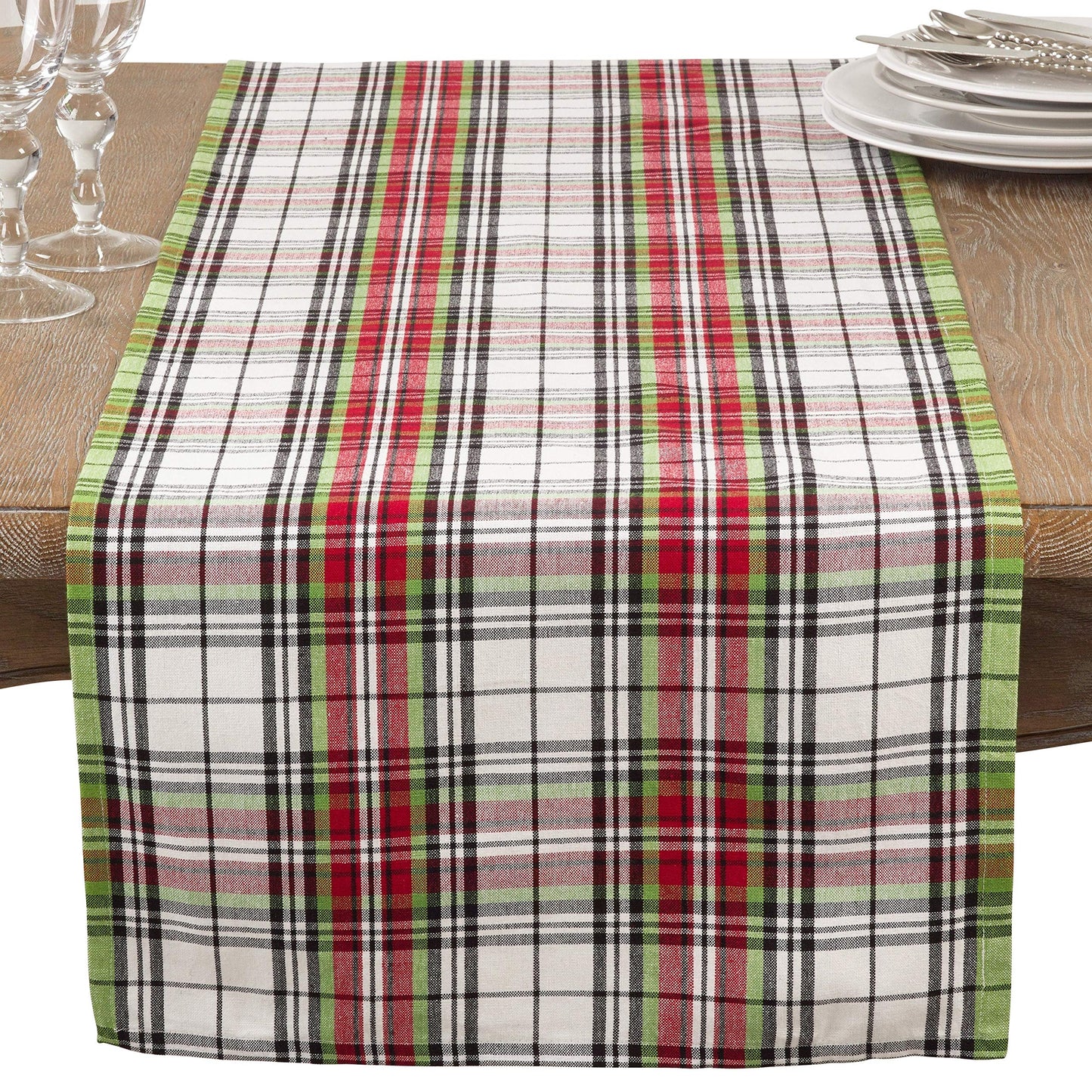 Fennco Styles Classic Plaid Design Tabletop Collection