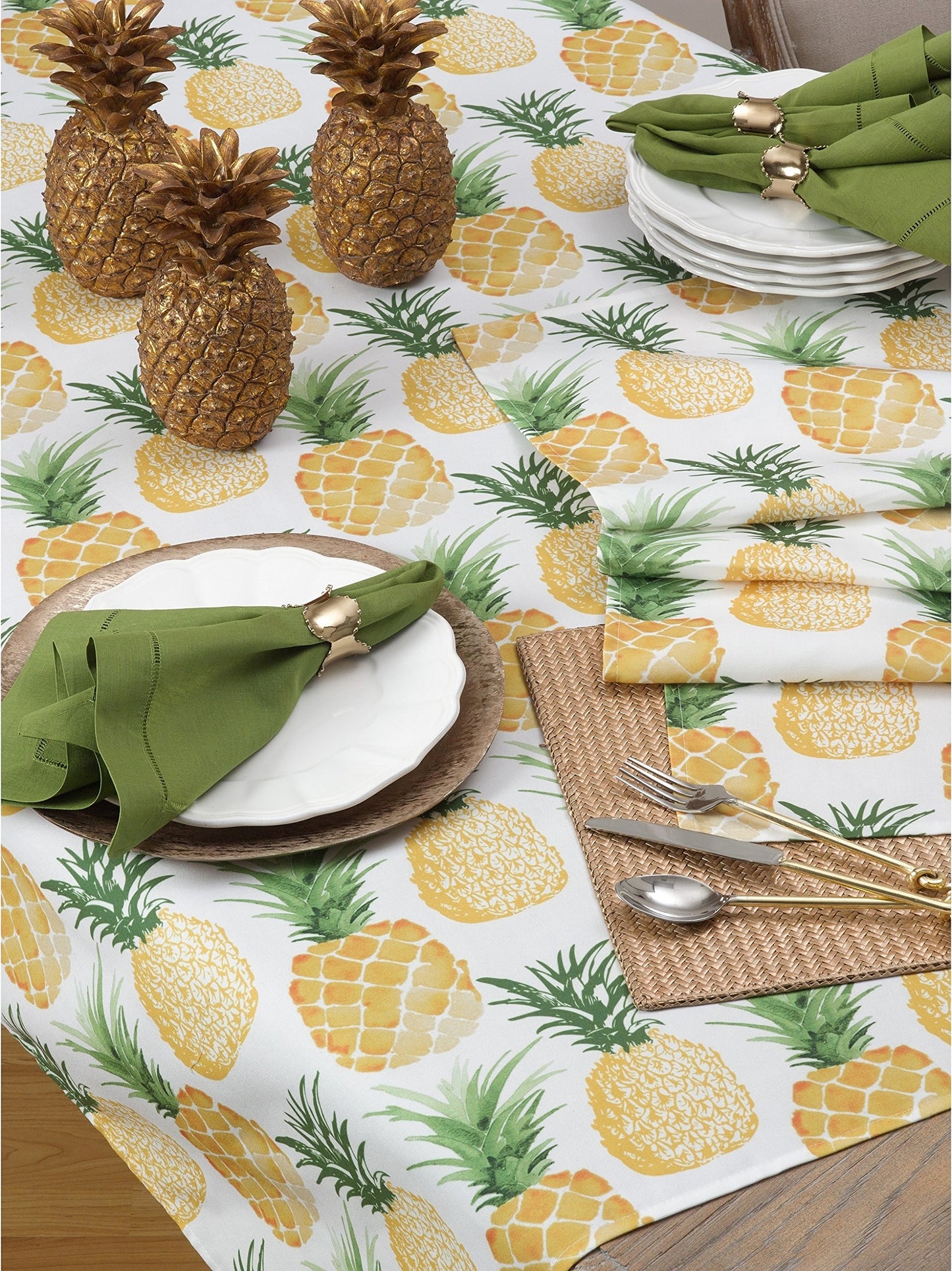 Tropical Pineapple Printed Table Runner (16"x72" Table Runner)