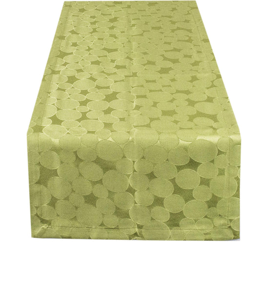 Fennco Styles Odette Jacquard Circle Design Table Runner (16"X72", Apple)