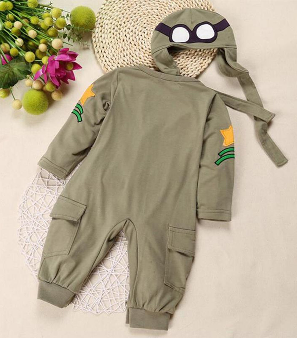 Green Army Air Force Baby Romper & Hat 2pcs Baby Costume