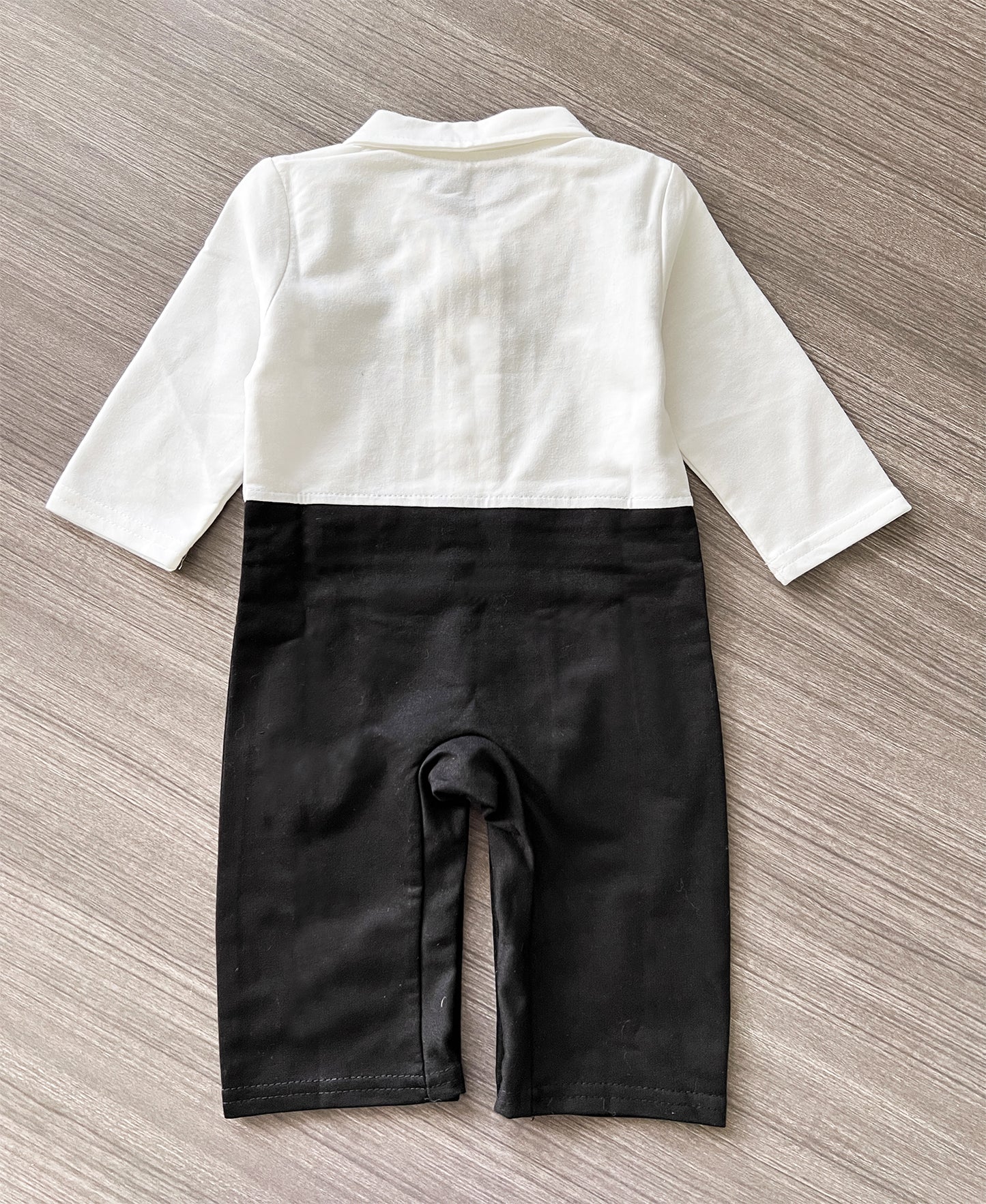 Black & White Tuxedo Romper & Jacket 2pcs Baby formal Wear