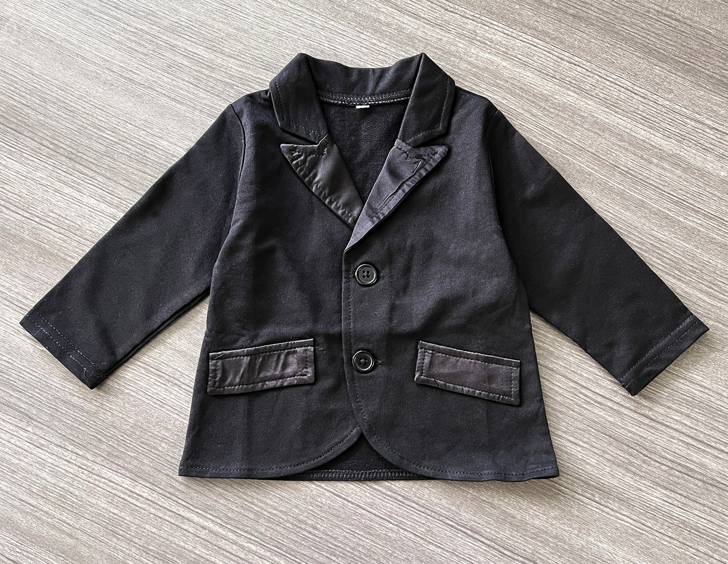 Black & White Tuxedo Romper & Jacket 2pcs Baby formal Wear