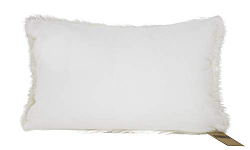 Fennco Styles Holiday Christmas Decorative Exquisite Faux Fur with Silver Metallic Thread Throw Pillow - 2 Colors