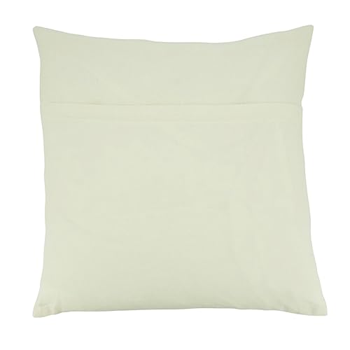 Fennco Styles Embroidered Dashes Cotton Decorative Throw Pillow Cover 20" W X 20" L – White Striped Design Cushion Case for Couch, Sofa, Bedroom, Office and Living Room Décor
