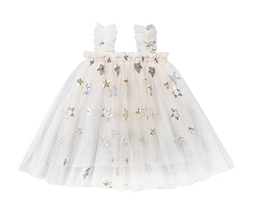 stylesilove Baby Toddler Girls Sleeveless Rainbow Mesh Tulle Star Tutu Dress Birthday Wedding Party Sundress Outfit