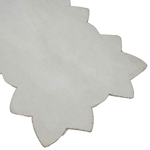 Fennco Styles Exquisite Hand Beaded Christmas Snowflake Table Runner 13 x 35 Inch - White Table Cover for Holiday, Home Décor, Banquets and Special Occasion