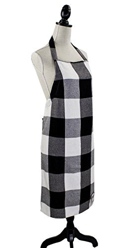 Fennco Styles Buffalo Check Plaid Design Cotton Kitchen Full Size Apron