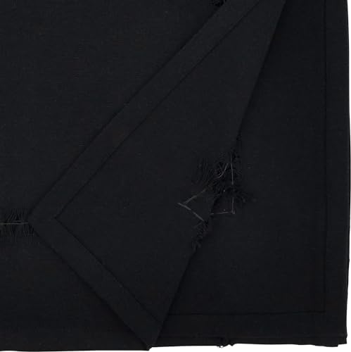 Fennco Styles Classic Solid Color Hemstitch Cotton Table Runner 16" W x 72" L - Black Everyday Table Cover for Home Décor, Dining Table, Banquet, Family Gathering, and Special Occasions