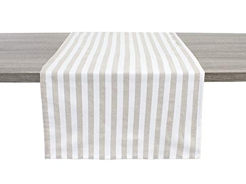 Fennco Styles Soft Striped 100% Pure Cotton Tablecloth - Pale Color Table Cover for Everyday Use, Banquets, Family Gathering, Special Events and Home Décor