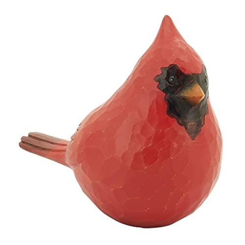 Fennco Styles Decorative Red Resin Perched Cardinal Sculpture Figurine for Farmhouse, Tabletop, Bookshelf, Garden, Christmas and Holiday Décor (5.5" High)