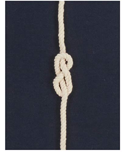 Fennco Styles Corda Di Mare Collection Nautical Rope 100% Pure Cotton 20 x 20 Inch Throw Pillow with Case & Insert - Navy Blue Accent Pillow for Couch, Bedroom and Living Room Décor