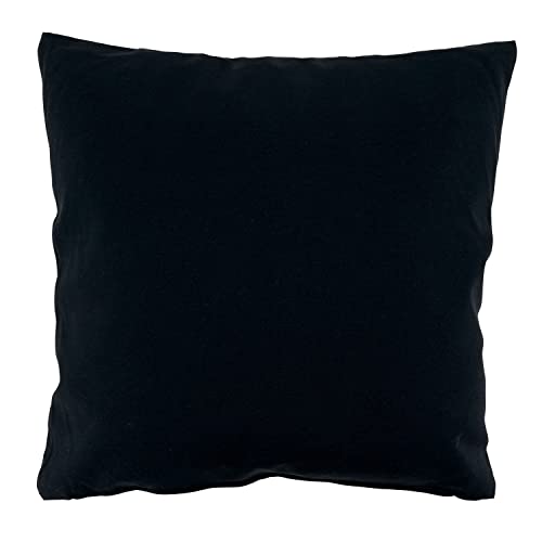 Fennco Styles Solid Indoor Outdoor Decorative Filled Throw Pillow 17" W x 17" L – Black Cushion for Home, Couch, Living Room, Patio, Lawn and Garden Décor