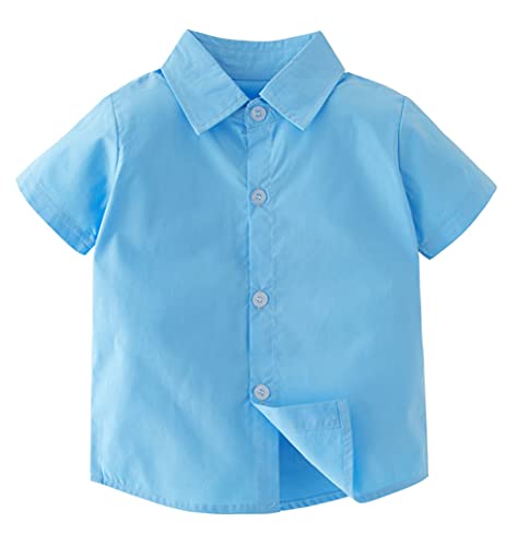 stylesilove Toddler Boys Short Sleeve Classic Cotton Button Down Shirt for Casual, Formal Event and Special Occasions
