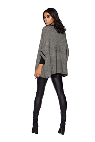 stylesilove Women Sweater Knit Cardigan with Buckle Fashion Jacket Shawl Poncho Warm Wrap for Fall Winter Season