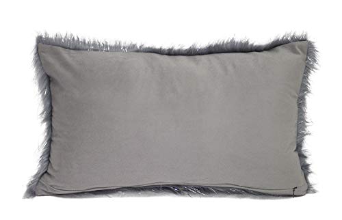 Fennco Styles Holiday Christmas Decorative Exquisite Faux Fur with Silver Metallic Thread Throw Pillow - 2 Colors