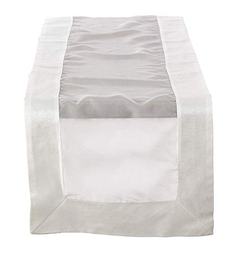 Fennco Styles Simple Collection Elegant Sheerness Satin Border Table Linens – 2 Colors Table Linens for Wedding, Formal Banquets, Special Events and Home Décor
