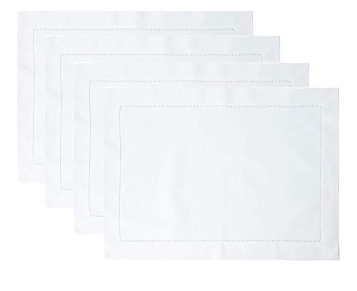 Fennco Styles Basic Collection Classic Handmade Hemstitch Trim Border 100% Pure Linen Tablecloth