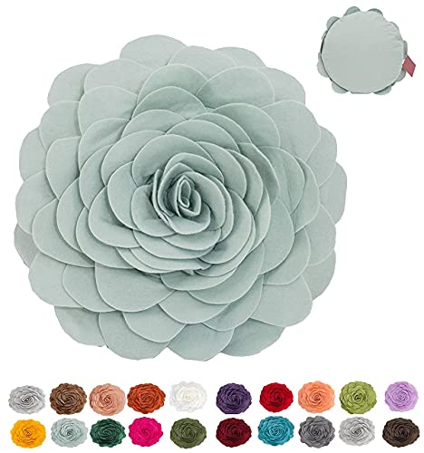 Fennco Styles Eva's Flower Garden Decorative Throw Pillow Cover 13" Round - Floral Accent Pillow Case for Home, Couch, Bed, Living Room, Holiday and Office Décor