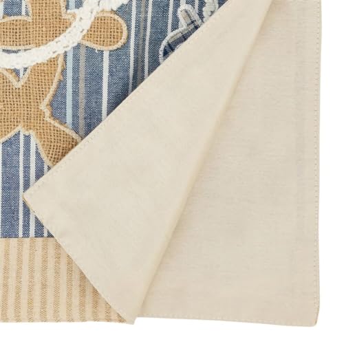 Fennco Styles Navy Blue Helm & Anchor Table Runner 14" W x 72" – Nautical Design Table Runner for Home, Seaside Dining, Beach House, Themed Party Décor and Special Events