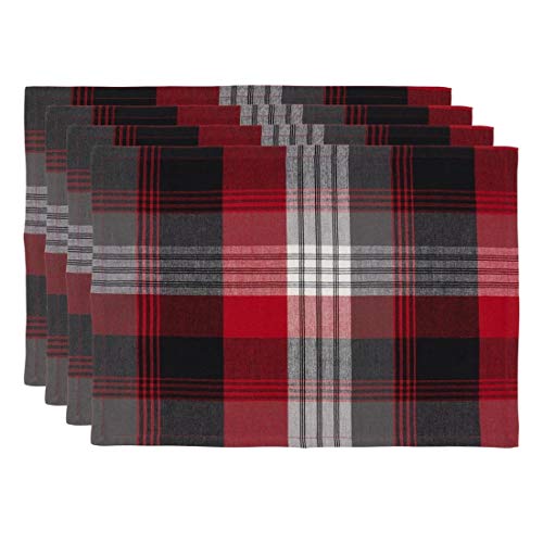 Fennco Styles Classic Rustic Plaid Cotton Table Runner - Red Traditional Plaid Table Cover for Christmas Décor, Home, Banquet, Family Gathering and Special Occasion