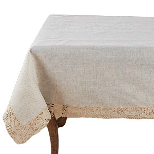 Fennco Styles Elegant Embroidered Lace Natural Table Linen Collection