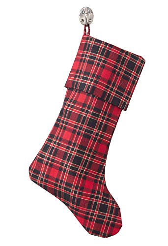 Fennco Styles Classic Tartan Plaid Tree Skirt 56 x 56 Inch Round - Red and Black Christmas Tree Skirt for Holiday Decorations, Special Events and Home Décor