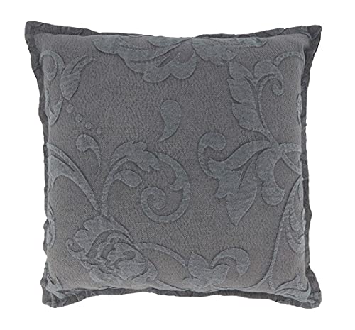 Fennco Styles Floral Design Decorative Filled Throw Pillow 17" W x 17" L - White Flower Square Cushion for Home, Couch, Office, Bedroom and Living Room Décor