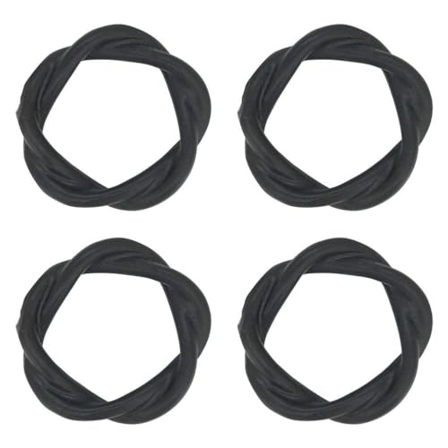 Fennco Styles Twisted Resin Napkin Rings, Set of 4 - Black Modern Design Napkin Holders for Home, Dining Table, Banquets Décor, Weddings and Special Occasions