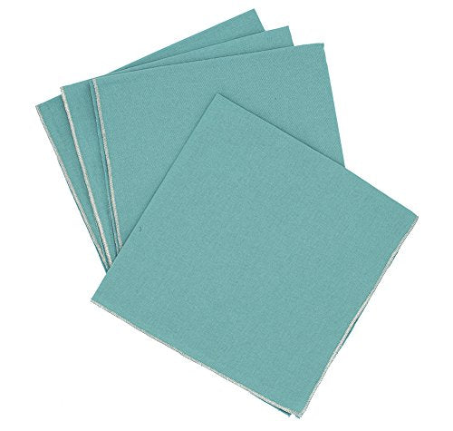 Fennco Styles Maxson Soild Shimmering Border Design Cotton Cloth Napkin and Placemat