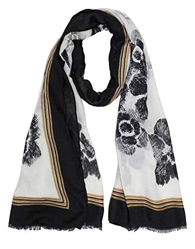 stylesilove Women Vintage Flower Frayed Edges Oversized Scarf Soft Shawl